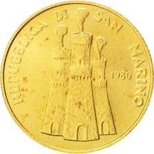 Coin, San Marino, Scudo, 1980, MS(64), Gold, KM:113
