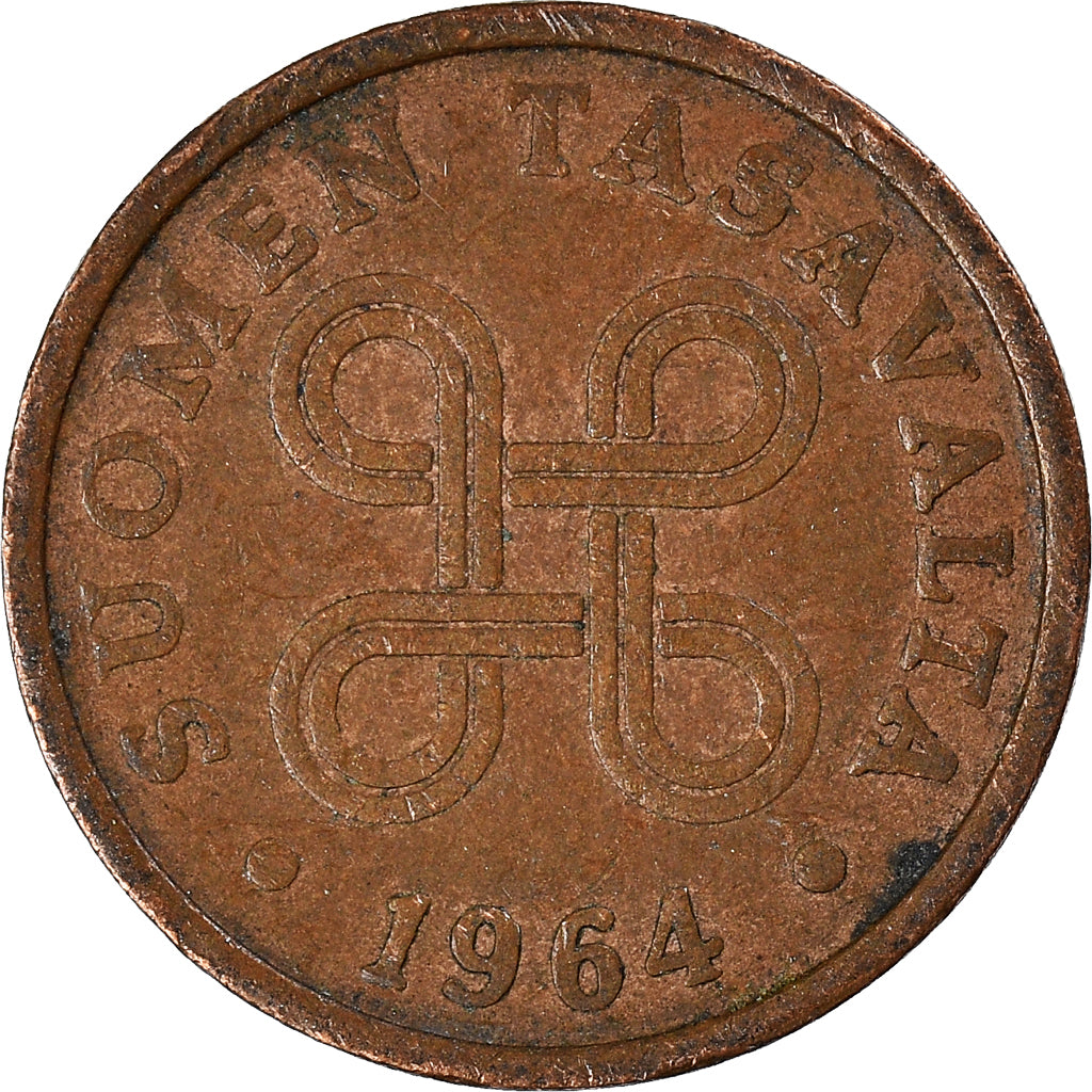 Moneda, Finlandia, 5 Pennia, 1964
