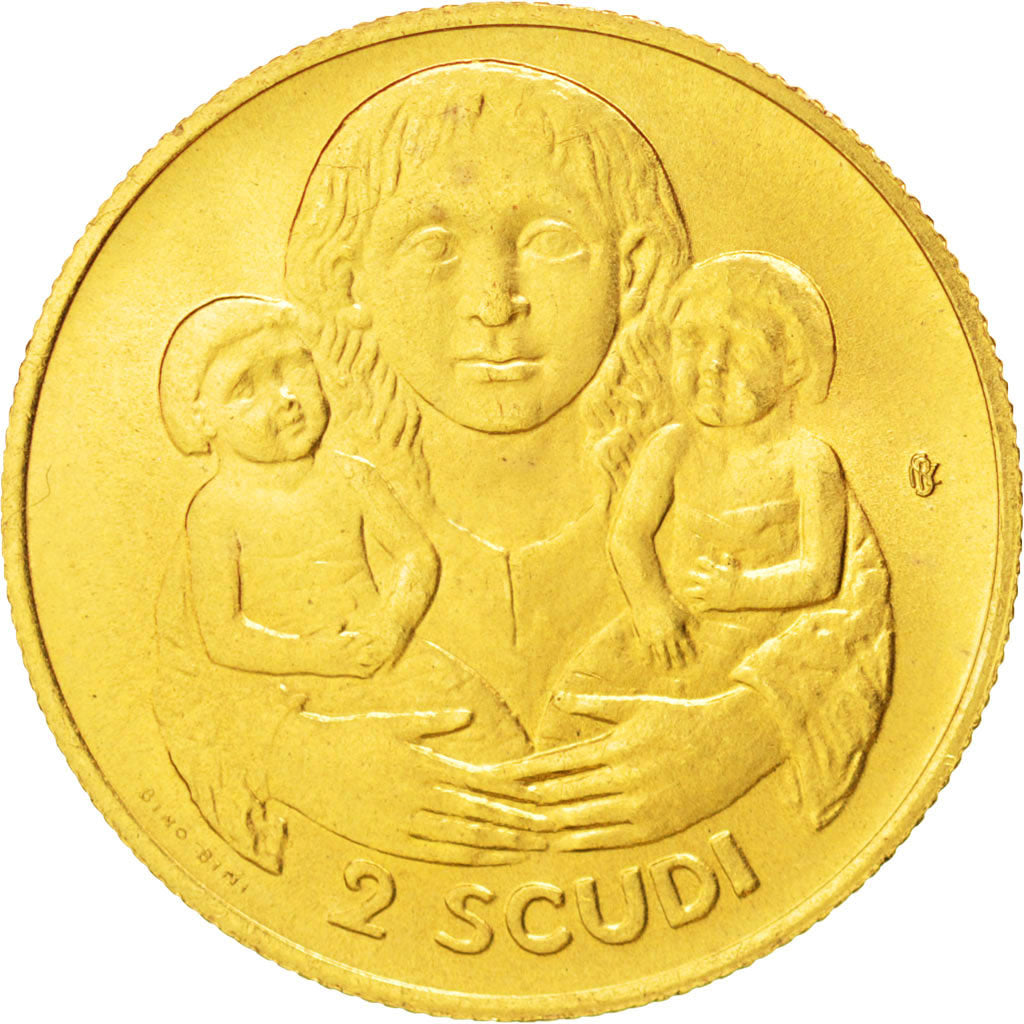 Coin, San Marino, 2 Scudi, 1980, MS(64), Gold, KM:114