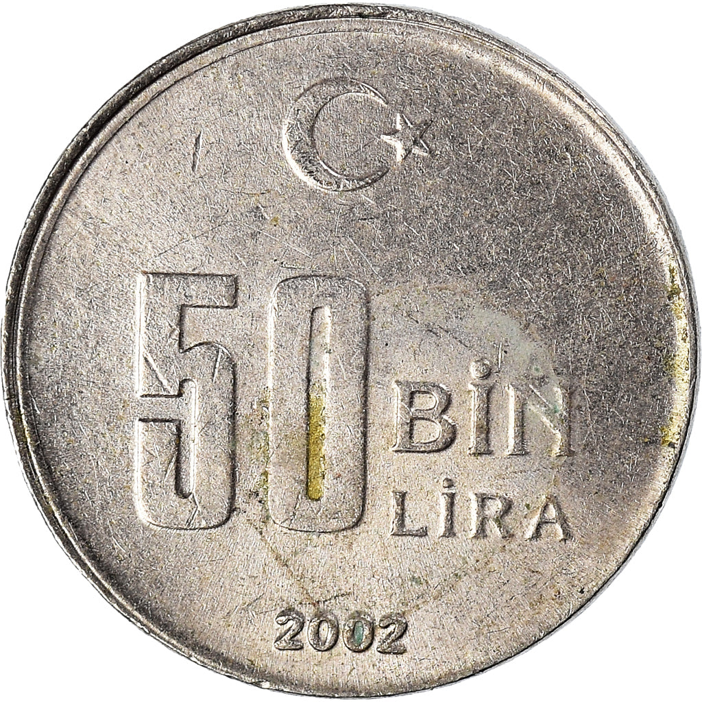 Munten, Turkije, 50000 Lira, 50 Bin Lira, 2002
