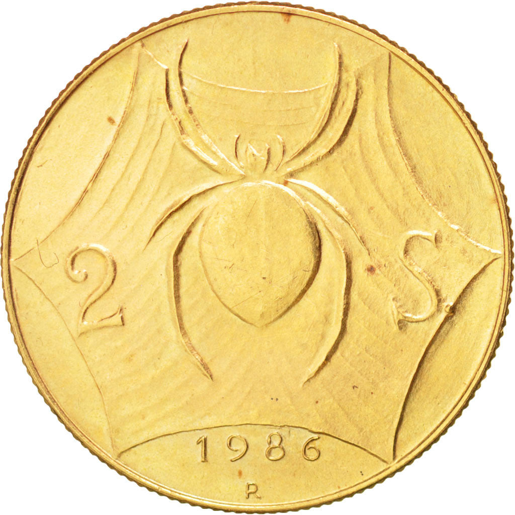 Coin, San Marino, 2 Scudi, 1986, MS(64), Gold, KM:199