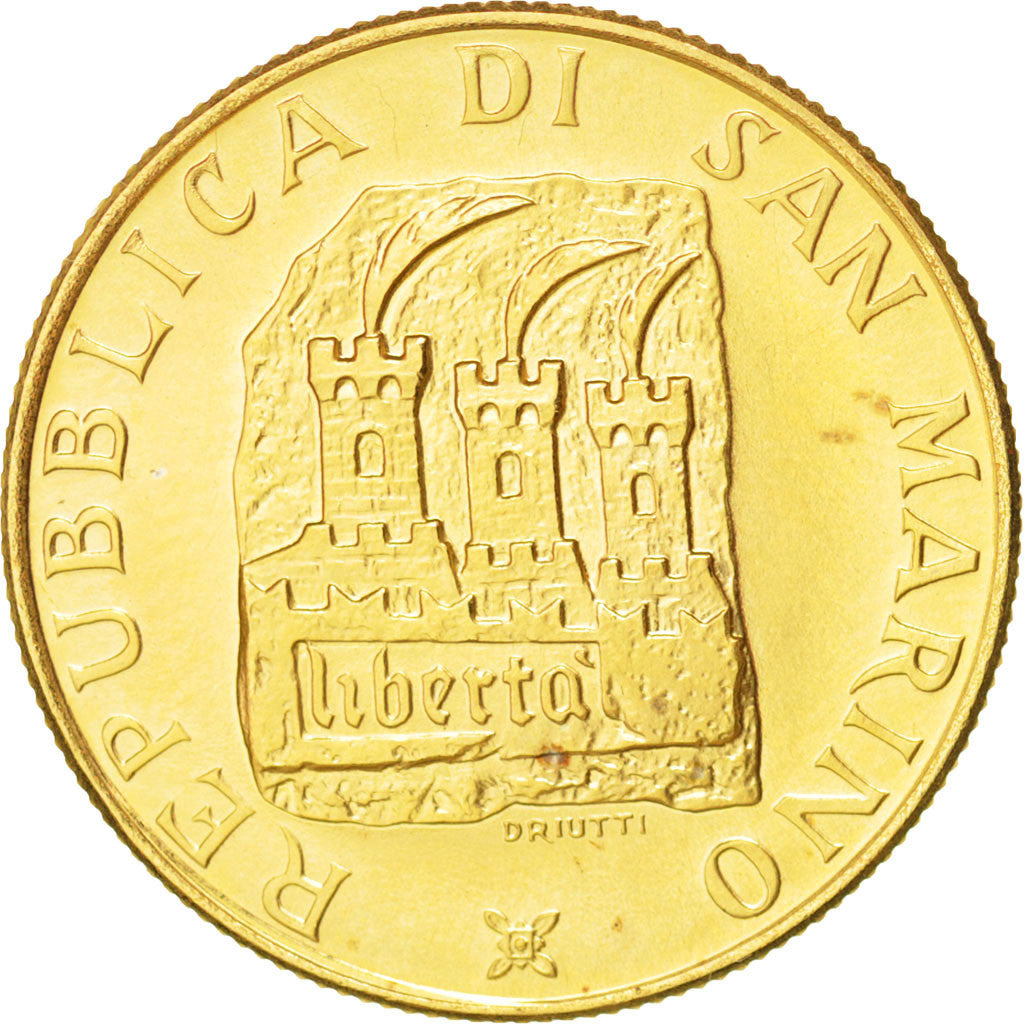 Coin, San Marino, 2 Scudi, 1988, MS(64), Gold, KM:229