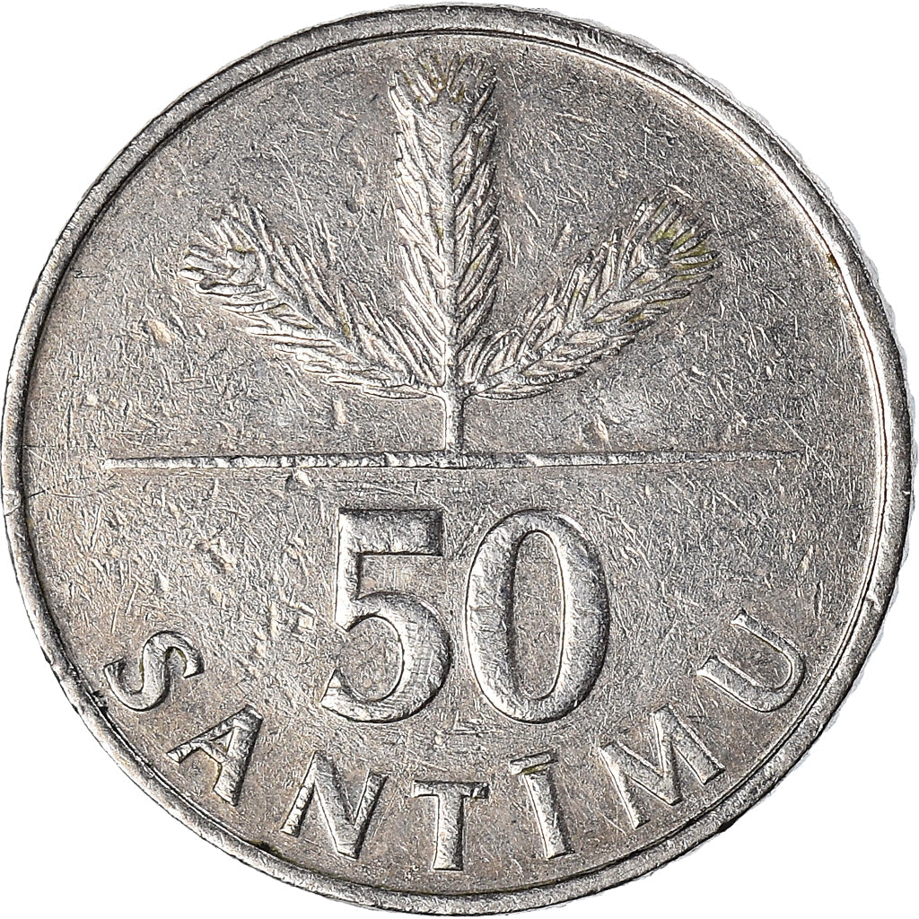 Moneta, Lettonia, 50 Santimu, 1992
