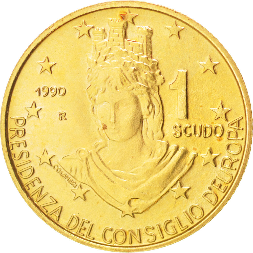Moneta, San Marino, Scudo, 1990, SPL+, Oro, KM:258