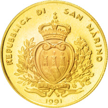 SAN MARINO, 2 Scudi, 1991, KM #274, MS(63), Gold, 6.47
