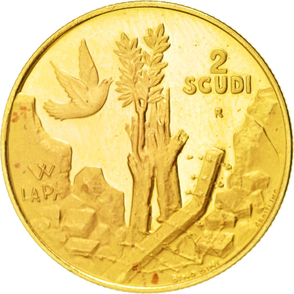 SAN MARINO, 2 Scudi, 1991, KM #274, MS(63), Gold, 6.47