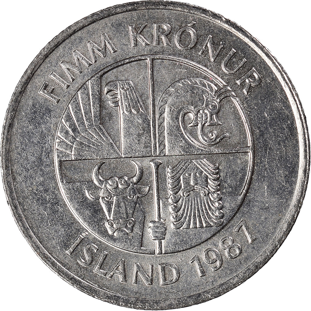 Monnaie, Islande, 5 Kronur, 1987