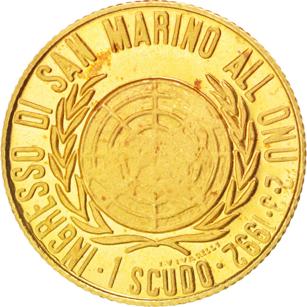SAN MARINO, Scudo, 1992, KM #288, MS(63), Gold, 3.23