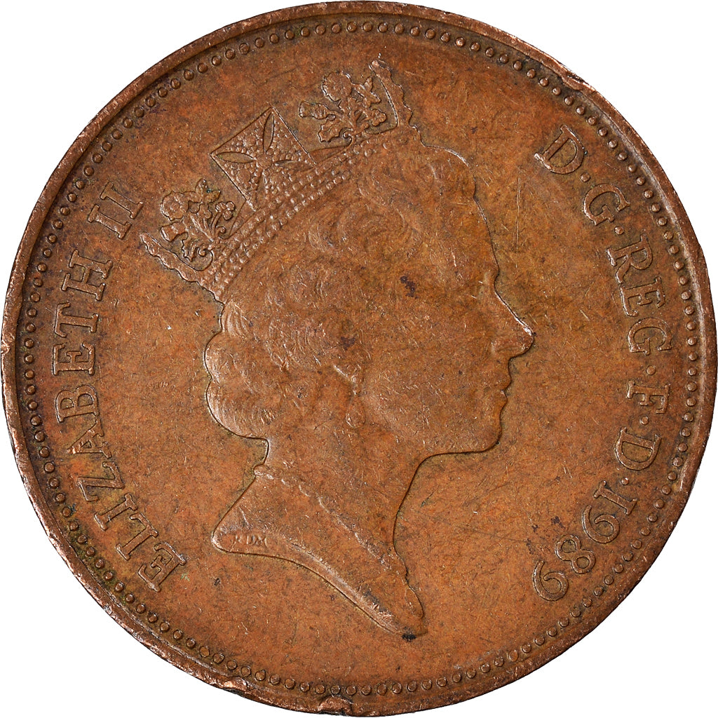 Münze, Großbritannien, 2 Pence, 1989