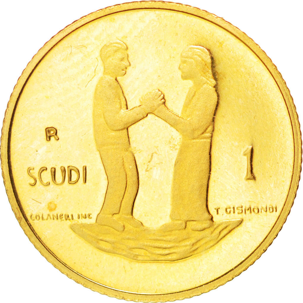 Coin, San Marino, Scudo, 1994, MS(63), Gold, KM:319
