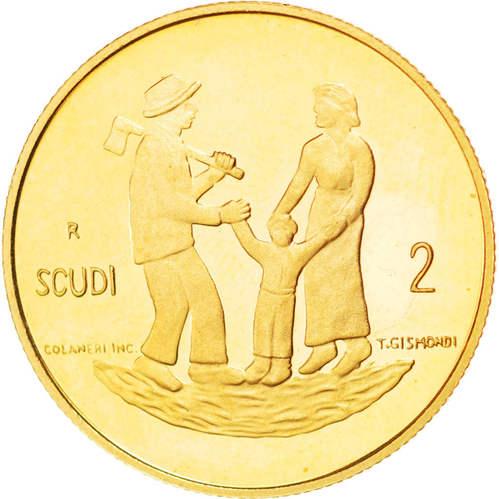Coin, San Marino, 2 Scudi, 1994, MS(64), Gold, KM:320