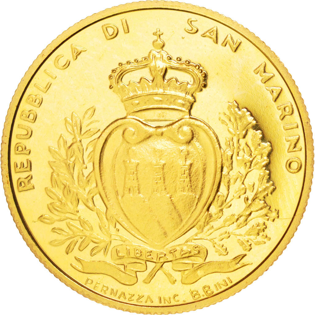 SAN MARINO, 2 Scudi, 1996, KM #339, MS(63), Gold, 6.45
