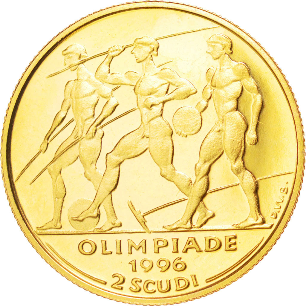 SAN MARINO, 2 Scudi, 1996, KM #339, MS(63), Gold, 6.45