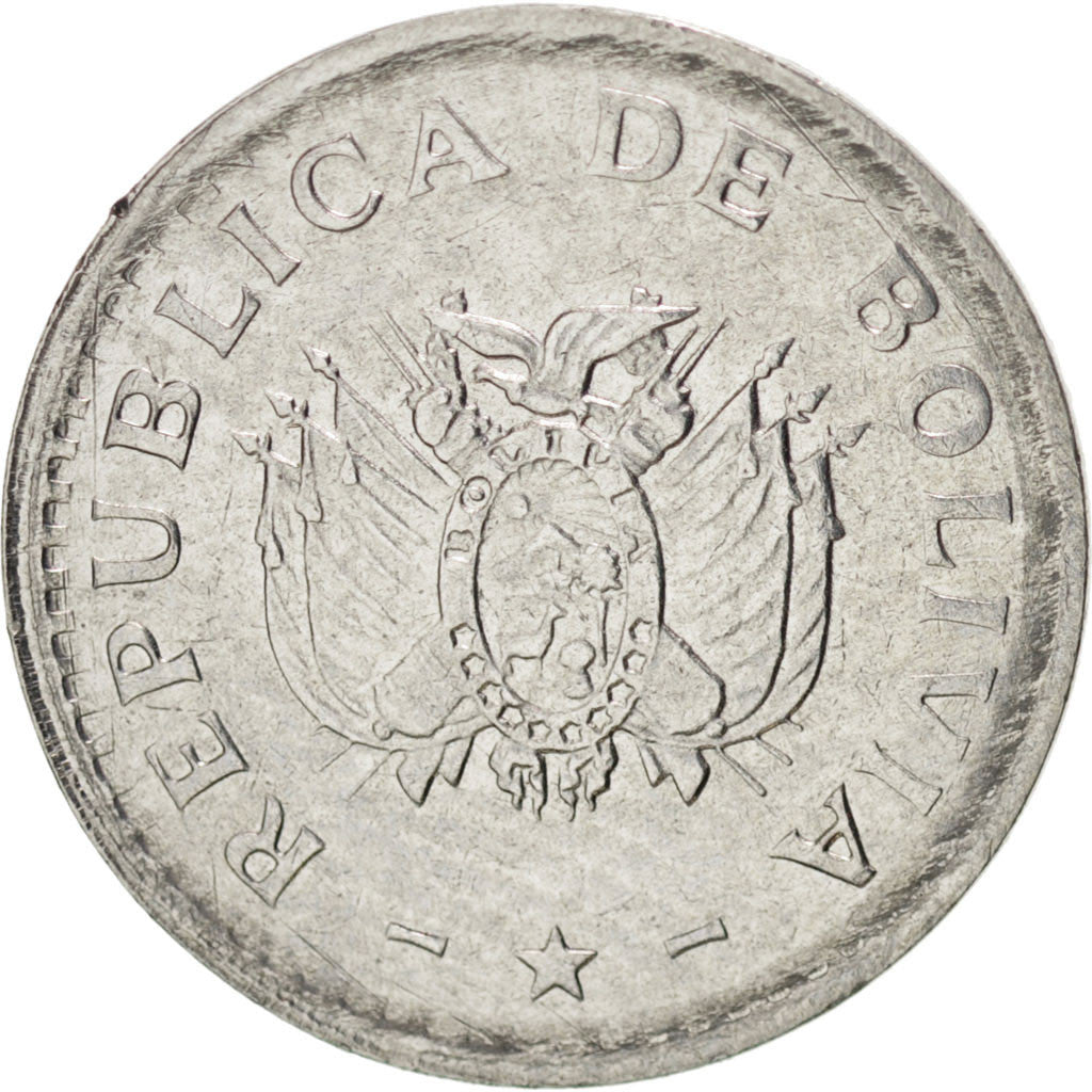 Bolivia, 2 Centavos, 1987, SPL-, Acciaio inossidabile, KM:200