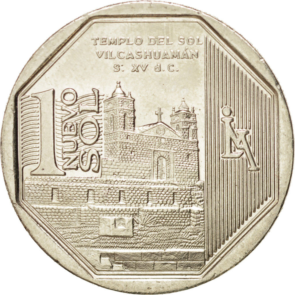 PERU, Nuevo Sol, 2012, Lima, KM #364, MS(63), Copper-Nickel-Zinc, 25.5, 7.17