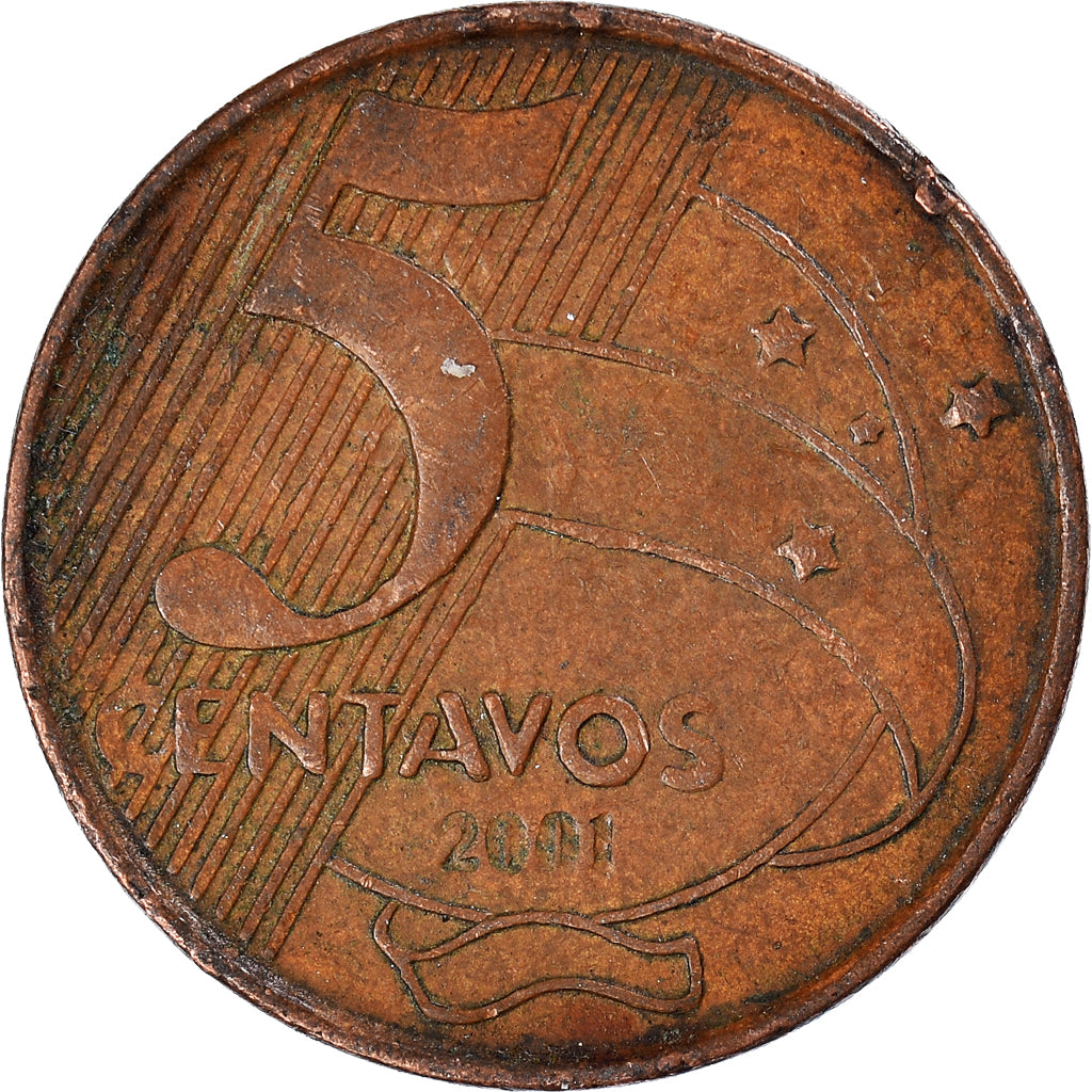 Coin, Brazil, 5 Centavos, 2001