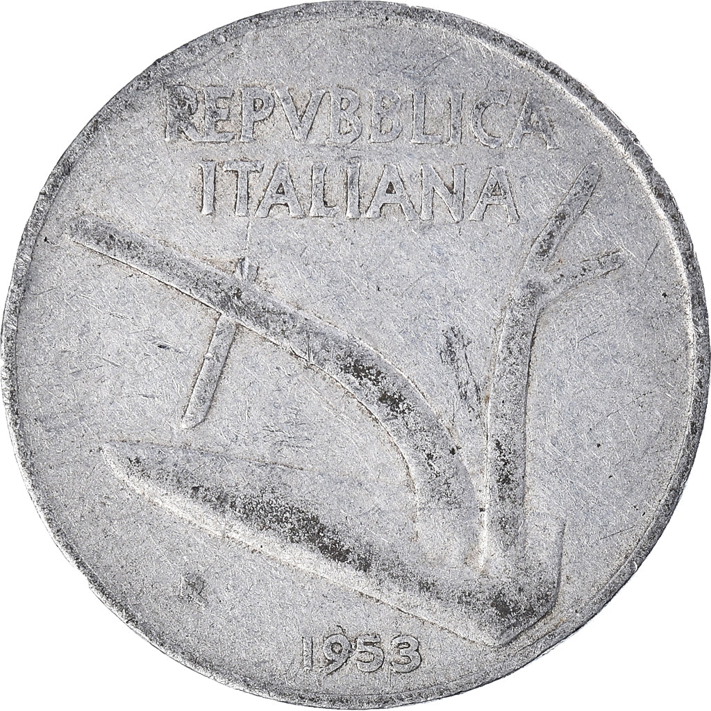 Münze, Italien, 10 Lire, 1953