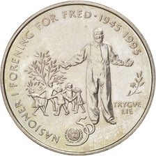 NORWAY, 5 Kroner, 1995, KM #458, MS(60-62), Copper-Nickel, 29.5, 11.63