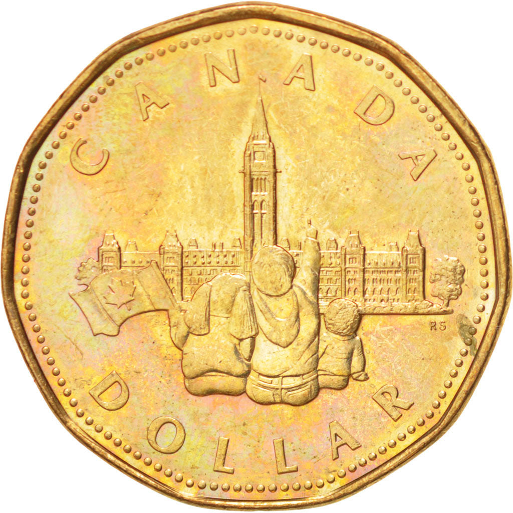 CANADA, Dollar, 1992, Royal Canadian Mint, KM #218, MS(63), Aureate, 26, 7.00