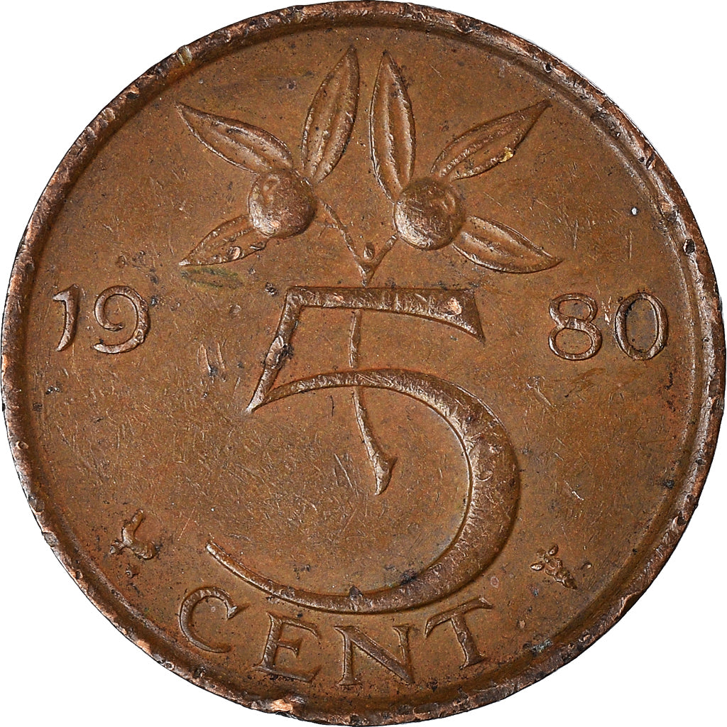Moneda, Países Bajos, 5 Cents, 1980