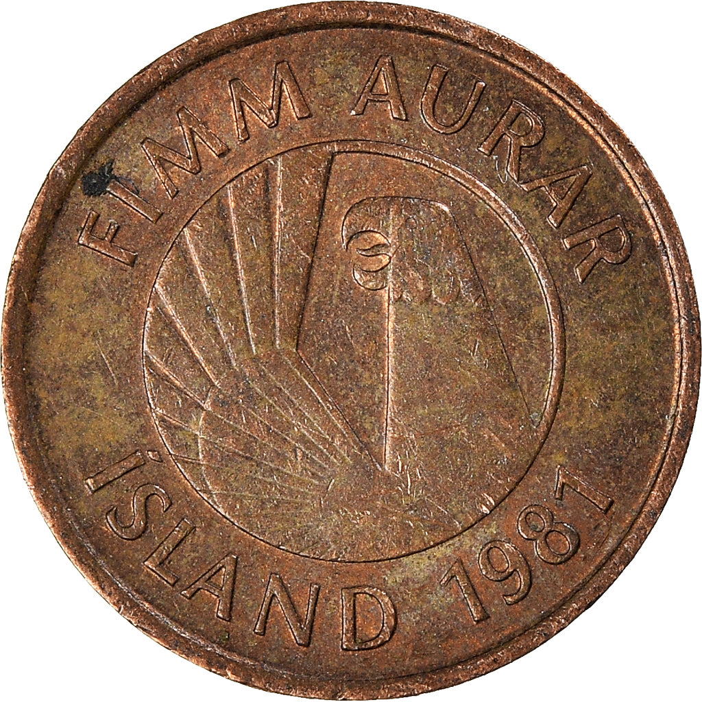 Munten, IJsland, 5 Aurar, 1981
