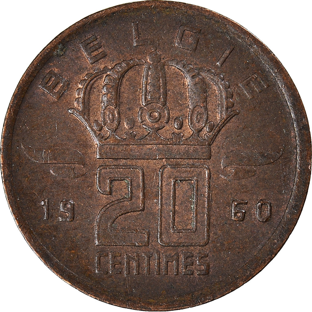 Coin, Belgium, 20 Centimes, 1960