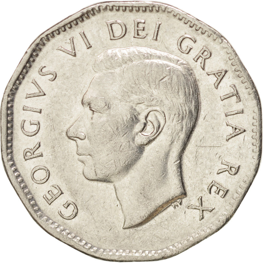 CANADA, 5 Cents, 1951, Royal Canadian Mint, KM #48, EF(40-45), Nickel, 21.2,...