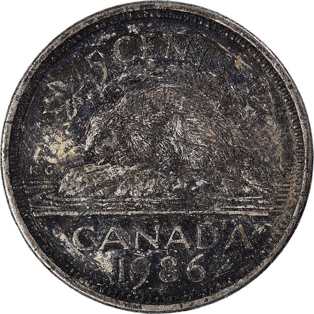 Coin, Canada, 5 Cents, 1986