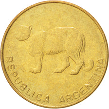 ARGENTINA, 5 Centavos, 1988, KM #97.2, AU(55-58), Brass, 23, 4.08