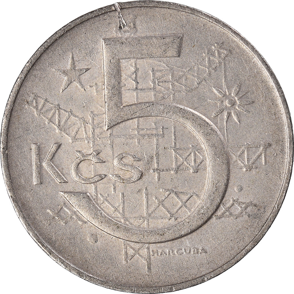 Moeda, Checoslováquia, 5 Korun, 1968