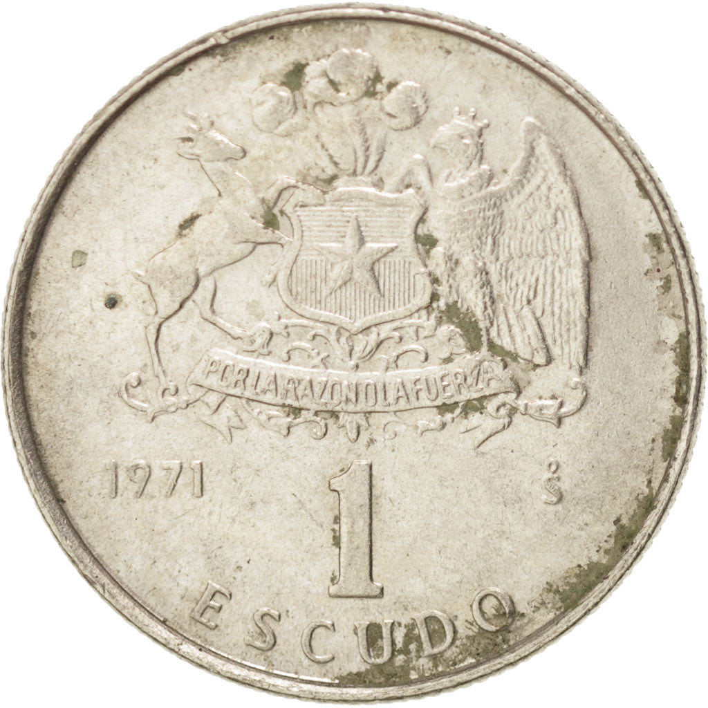 CHILE, Escudo, 1971, KM #197, EF(40-45), Copper-Nickel, 18.90, 2.74