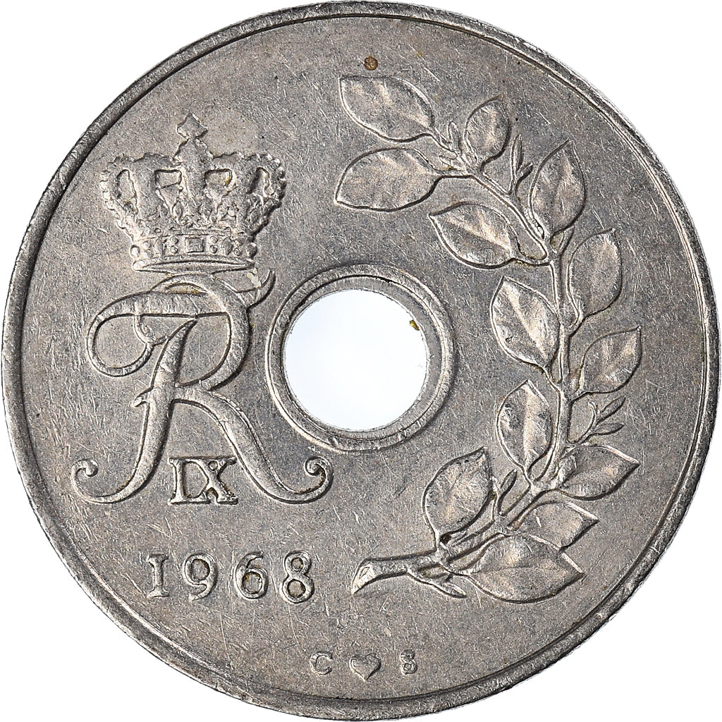 Monnaie, Danemark, 25 Öre, 1968