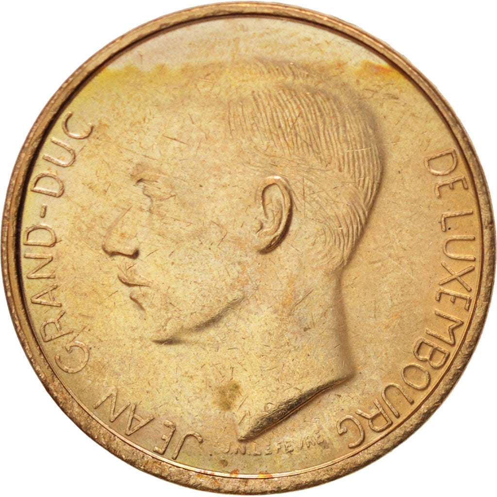 LUXEMBOURG, 20 Francs, 1990, KM #67, MS(63), Aluminum-Bronze, 25.65, 8.48