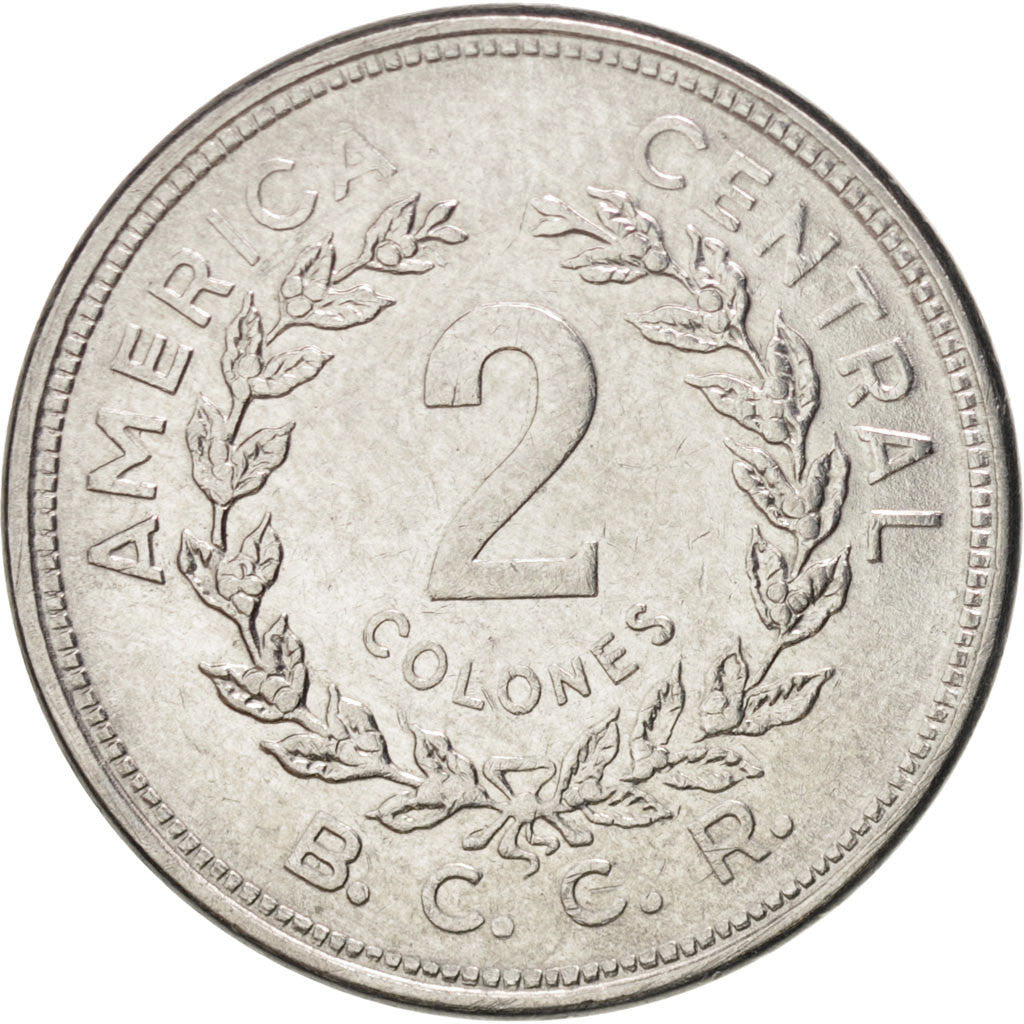 Coin, Costa Rica, 2 Colones, 1982, MS(60-62), Stainless Steel, KM:211.1
