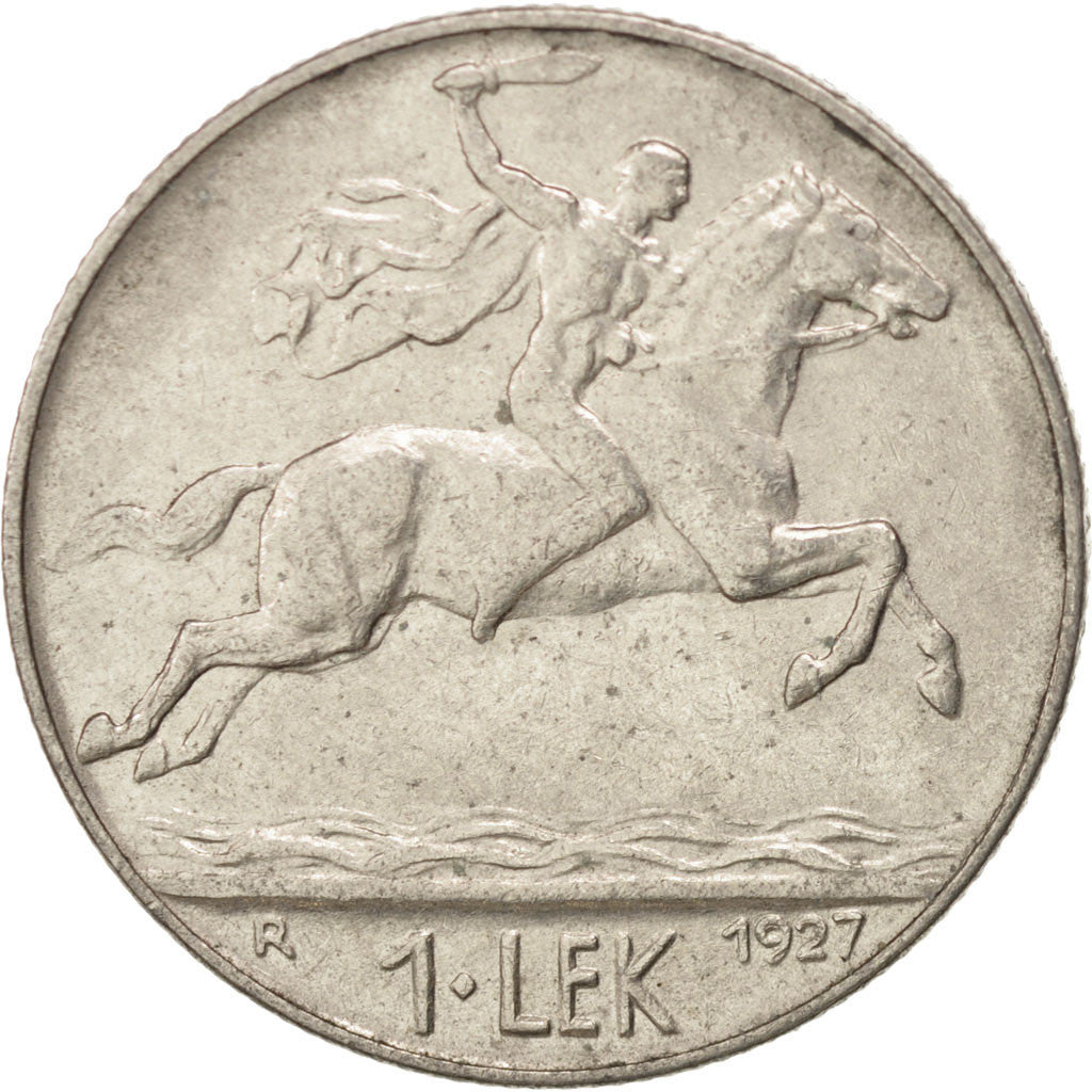 ALBANIA, Lek, 1927, KM #5, EF(40-45), Nickel, 26.7, 8.12