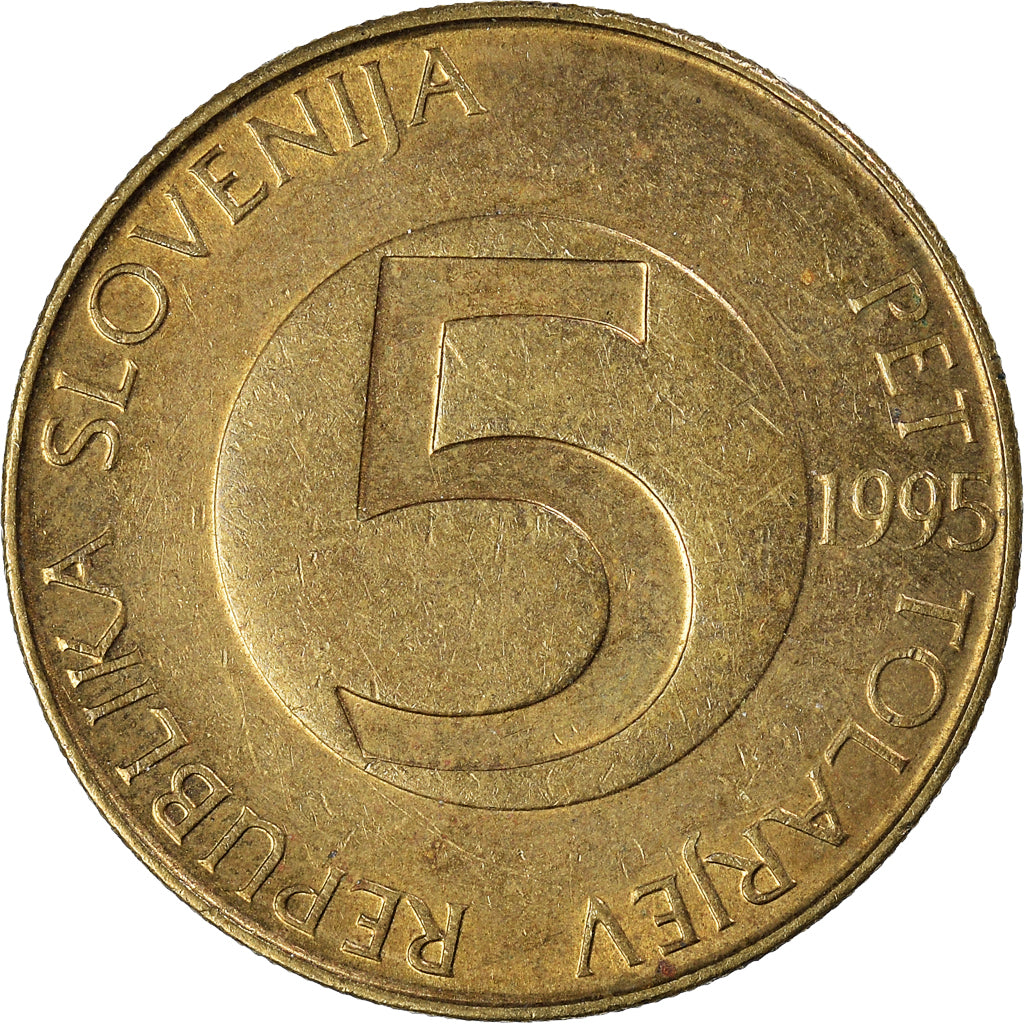 Munten, Slovenië, 5 Tolarjev, 1995
