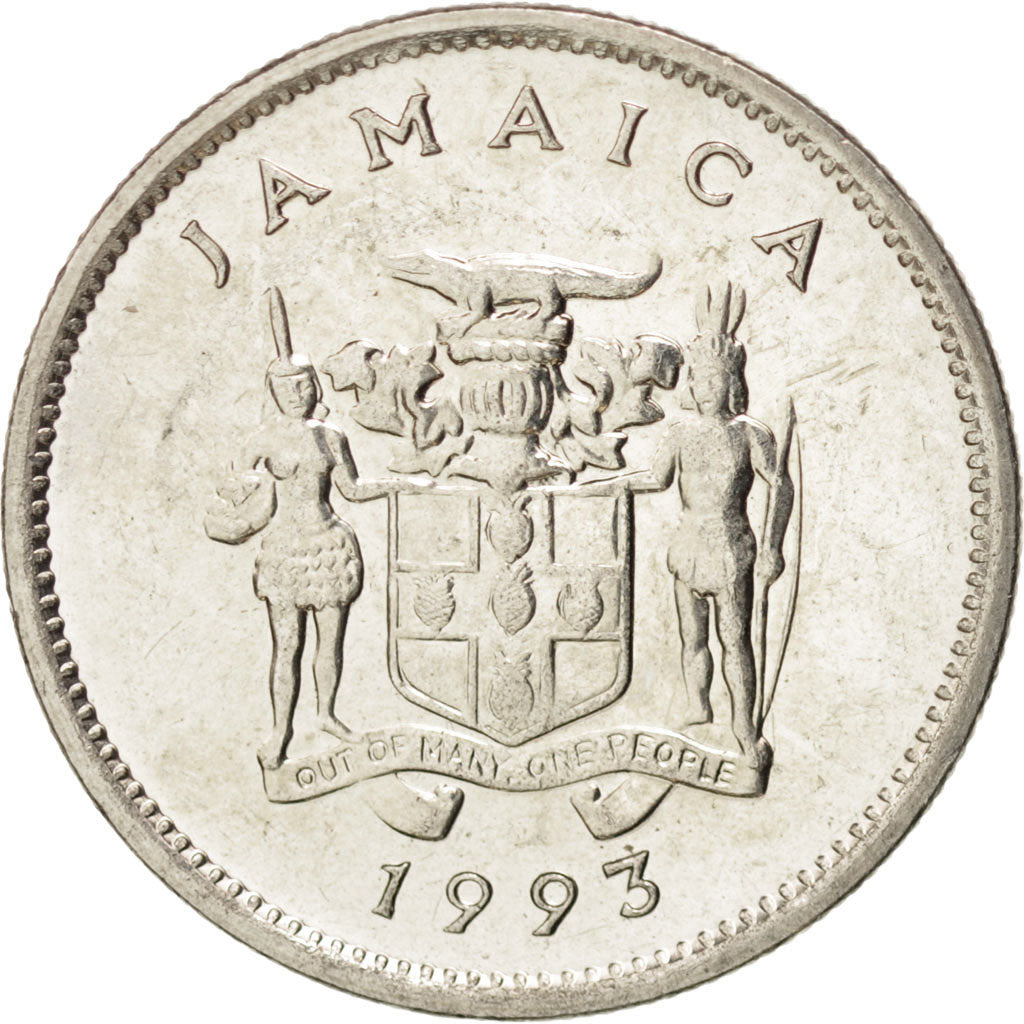 Coin, Jamaica, Elizabeth II, 5 Cents, 1993, MS(60-62), Nickel plated steel