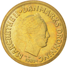 Coin, Denmark, Margrethe II, 10 Kroner, 1989, MS(63), Aluminum-Bronze, KM:867.1