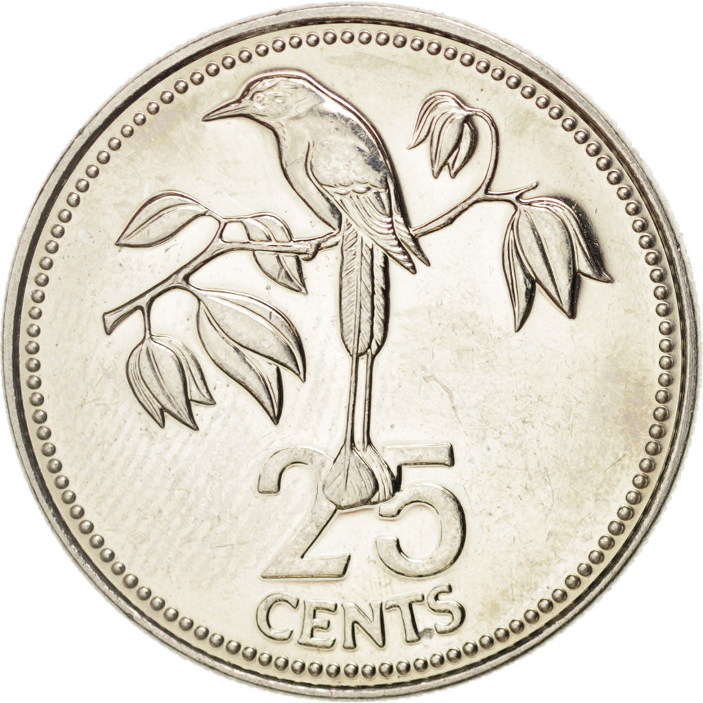 BELIZE, 25 Cents, 1979, Franklin Mint, KM #49, MS(63), Copper-Nickel, 23.6, 5.85