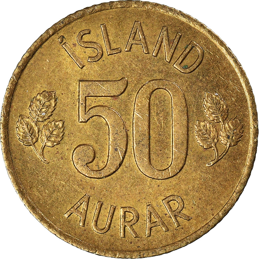 Munten, IJsland, 50 Aurar, 1970