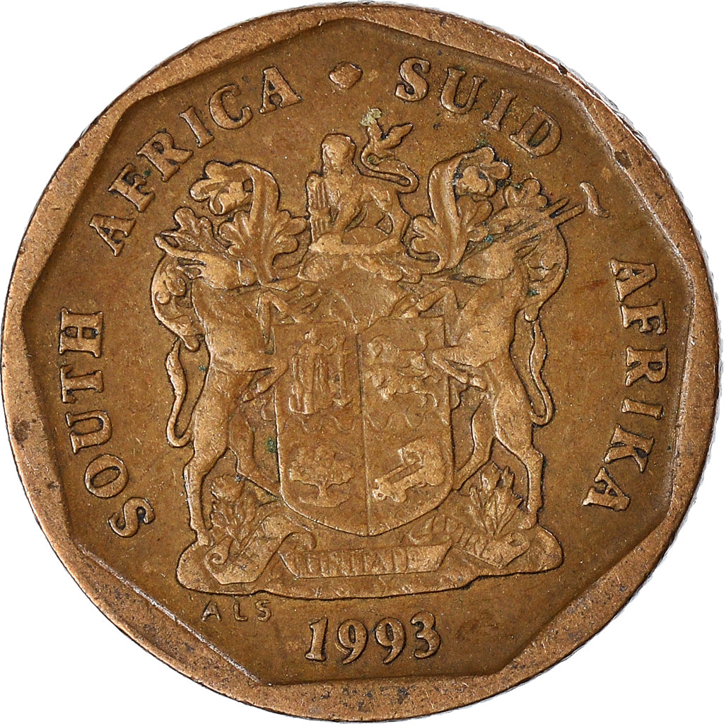 Moeda, África do Sul, 20 Cents, 1993