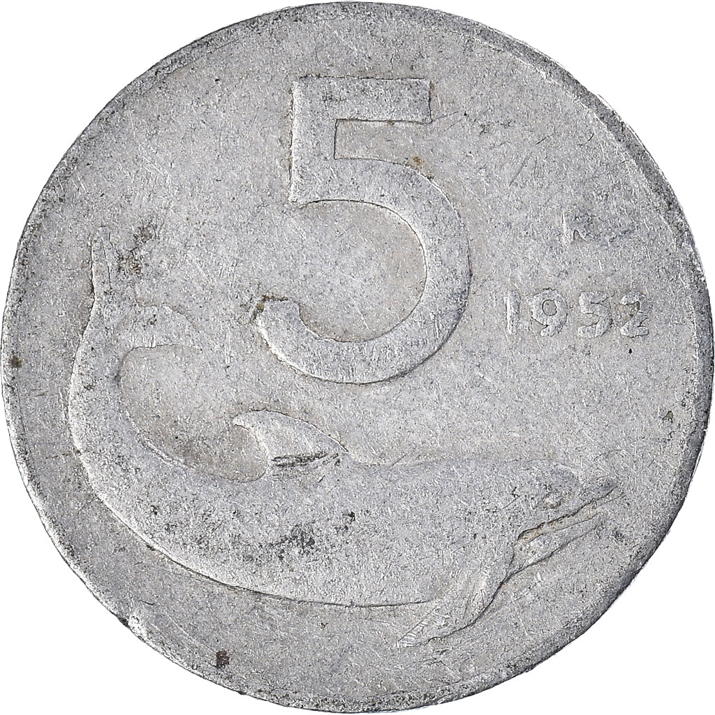 Coin, Italy, 5 Lire, 1952