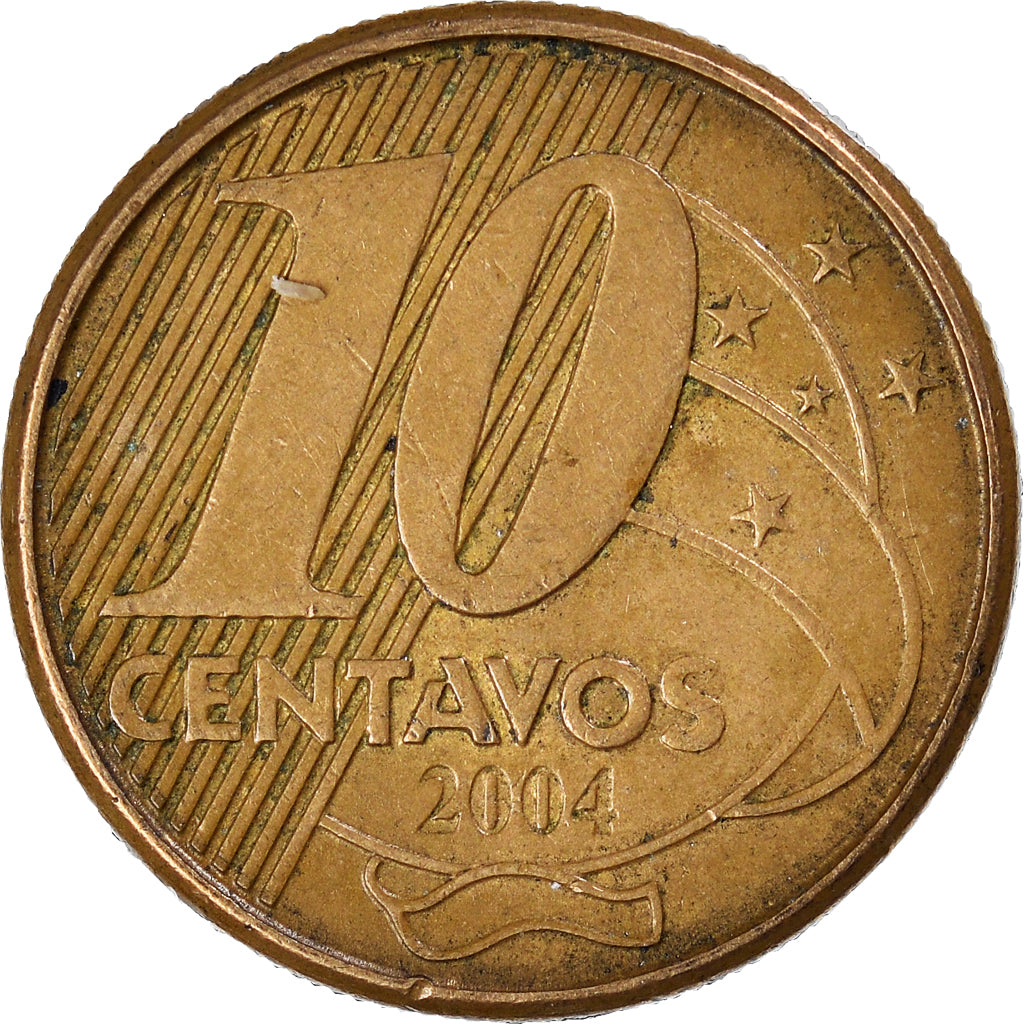 Coin, Brazil, 10 Centavos, 2004
