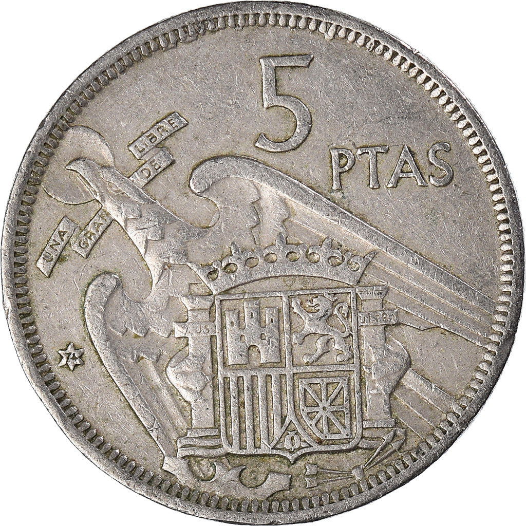 Moneta, Spagna, 5 Pesetas, 1957 (74)