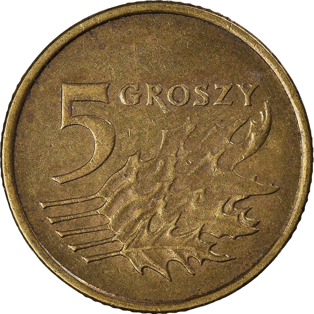 Moneda, Polonia, 5 Groszy, 1998