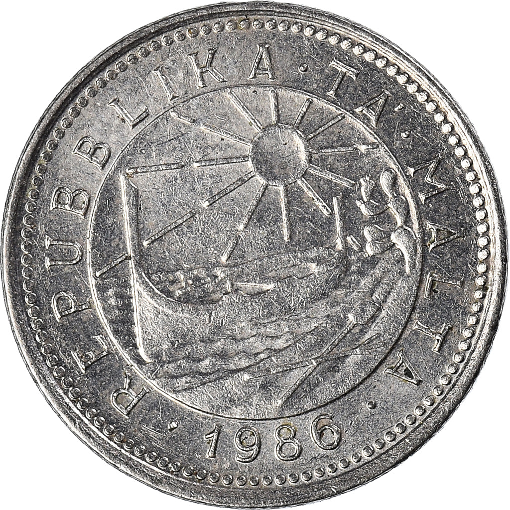 Moeda, Malta, 2 Cents, 1986
