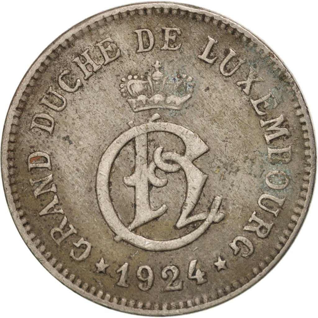 Coin, Luxembourg, Charlotte, 10 Centimes, 1924, EF(40-45), Copper-nickel, KM:34