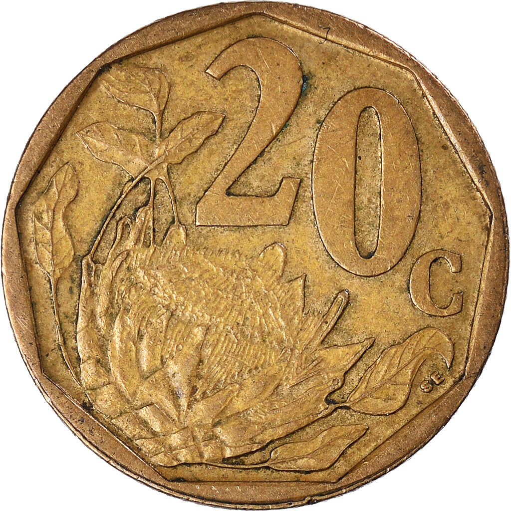 Moeda, África do Sul, 20 Cents, 2008