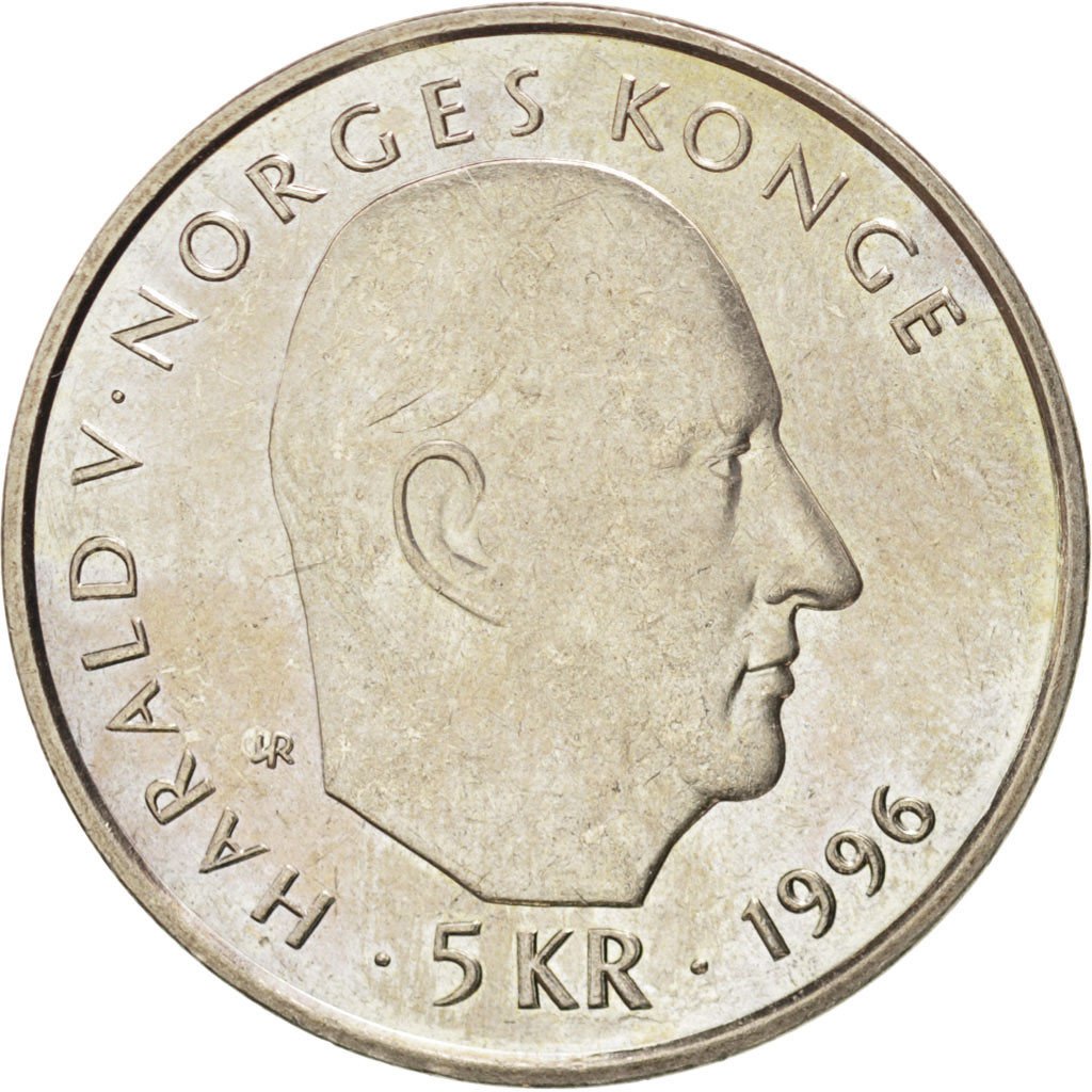 Norvège, Harald V, 5 Kroner 1996, KM 459