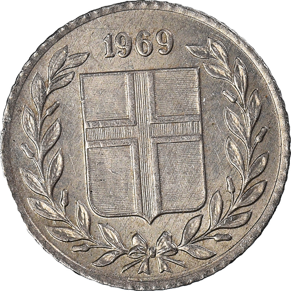 Munten, IJsland, 10 Aurar, 1969